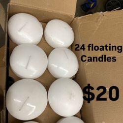 24 3” Floating Candles White New