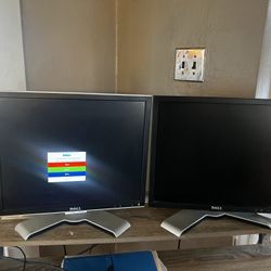 2 Dell Monitors And Small Docking Station