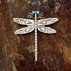 SS Turquoise Dragonfly Pin