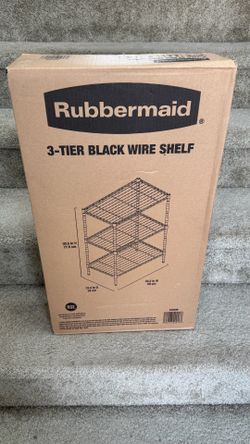 Rubbermaid 3-Tier Black Wire Shelf Storage Rack – New in Box