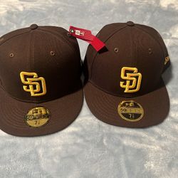 San Diego Padres Fitted Hats Brand New, Size 7 7/8 