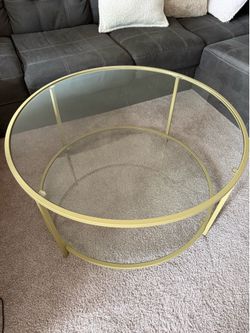 Glass coffee table