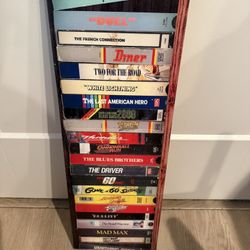 Classic Car Movies VHS Style Canvas Hanging Wall Decor – 8.5” x 24.5” – Automobile Theme