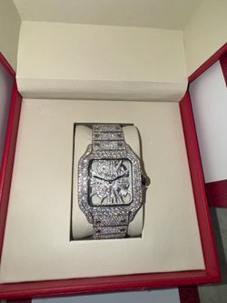 Cartier Iced Out Moissanite Watch