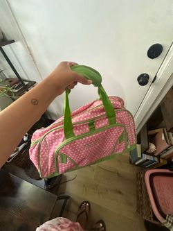 Pink Polka Dot Mini Duffle Bag