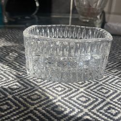 Small Crystal Glass Dish H 2.5 in x W 4 in x D 3 in