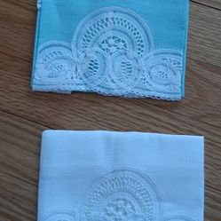 1940's lace trimmed hankerchiefs,  Brussels-New