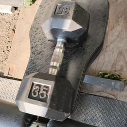 Single 35 Lb Dumbbell Weight 