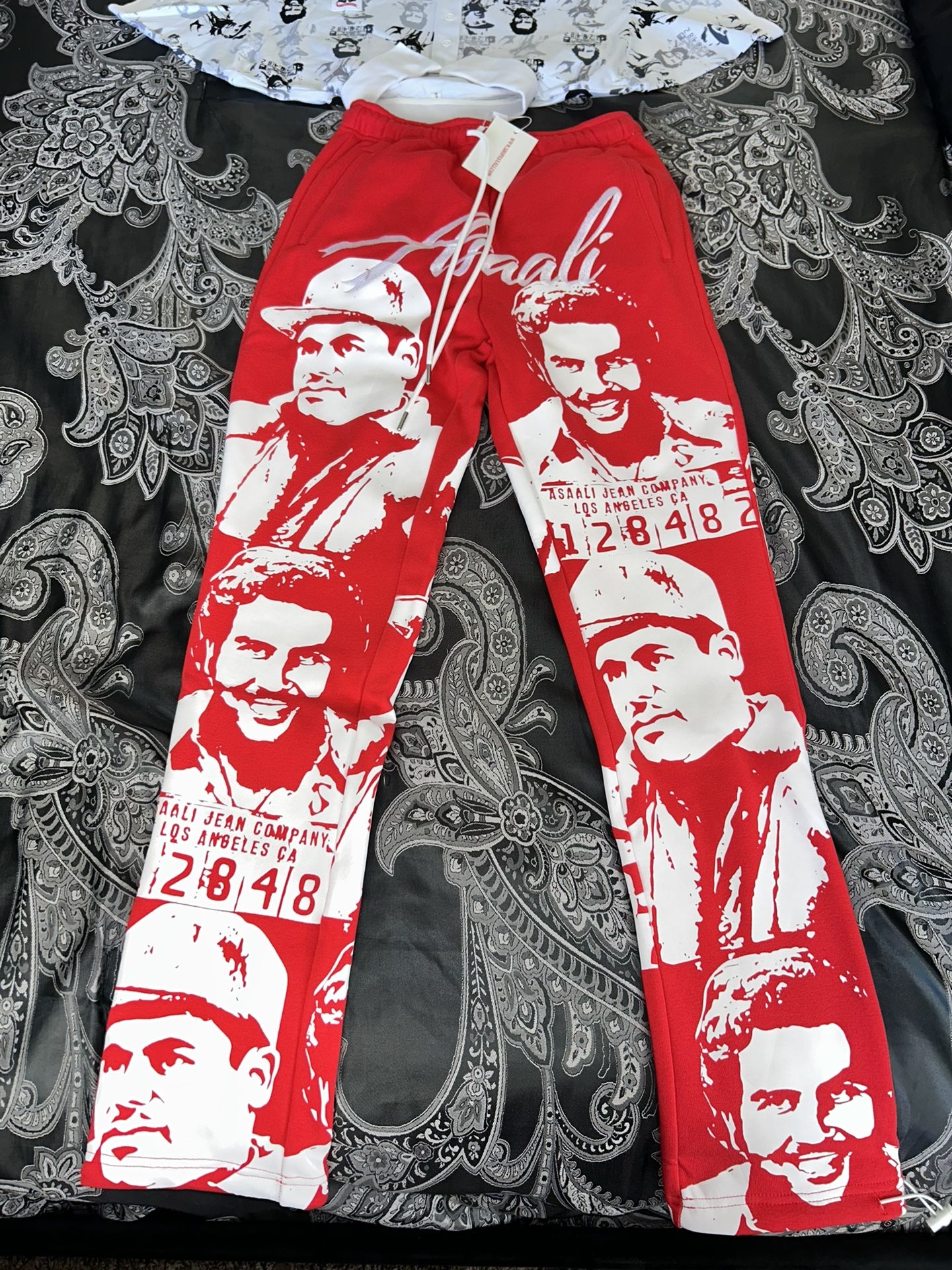 Asaali Red Sweat Pants