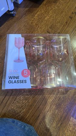 12oz gold rim wine glass