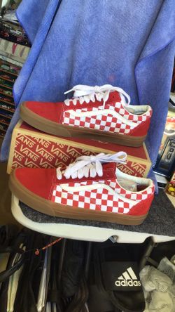Vans old school fat lace sneakers in checkered red/white size men’s 12