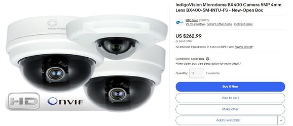 Indigovision HD Minidome Bx400 - Security Camera
