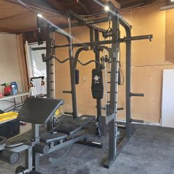 Vesta All In One Smith Machine | Multi-Use Adjustable Bench w/ Precher Curl And Leg Extension | Fitness | Home Gym | Squat Rack |FREE DELIVERY 🚚