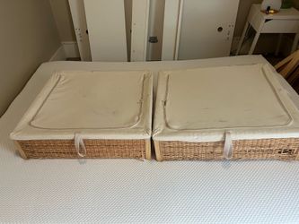 Set of 2 under bed clothes storage baskets