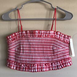 Red & White Gingham Crop Top Cowgirl, Dorothy, Picnic Babe And More!