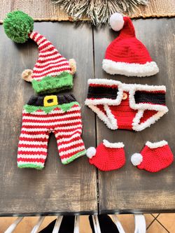 Infant Christmas Clothes, Bibs, Socks And Photo Prop Outfits