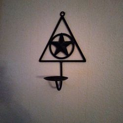 Candle Holder with Star, Wrought Iron