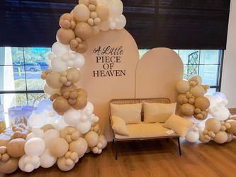 Rattan Event Bench/Loveseat with Cushions – Perfect for Baby Showers & Weddings