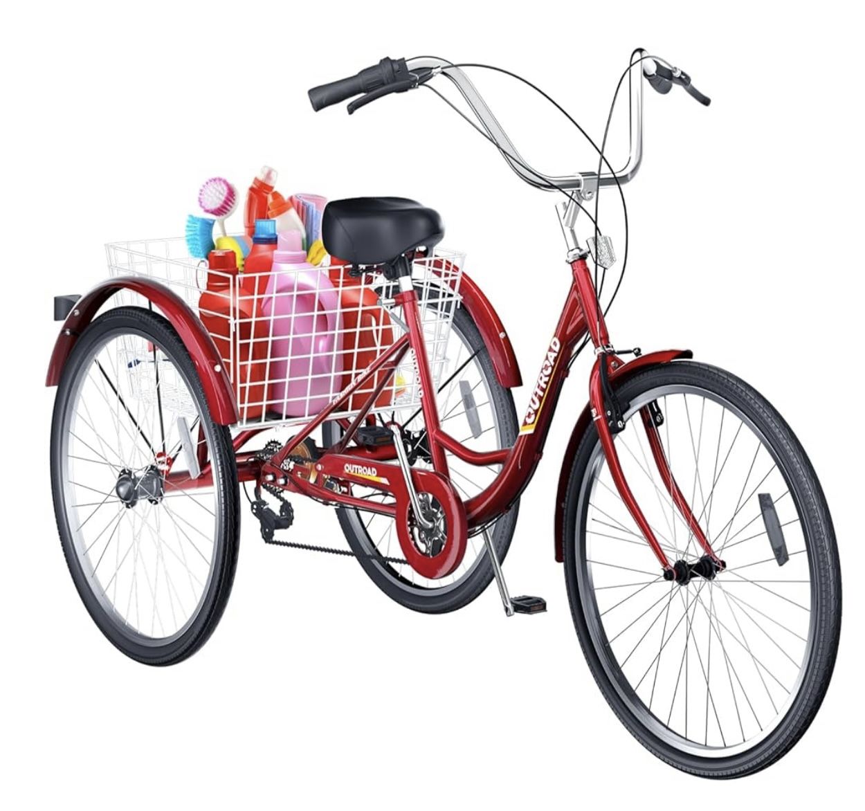 Brightpeak 7 Speed Adult Tricycle,