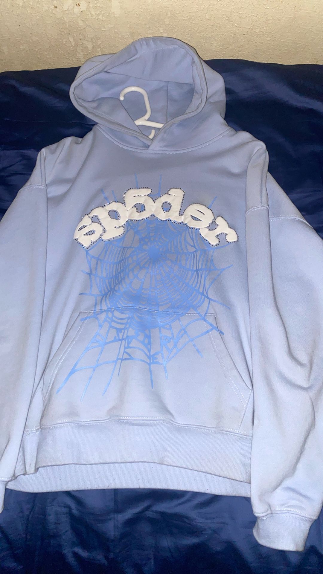 BABY BLUE SPIDER HOODIE