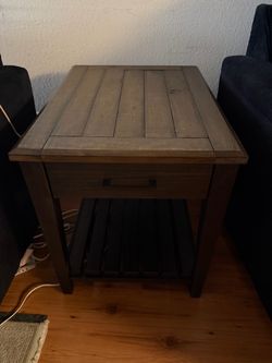 Wood side table