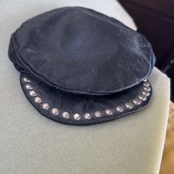 Leather Biker Hat With Studds