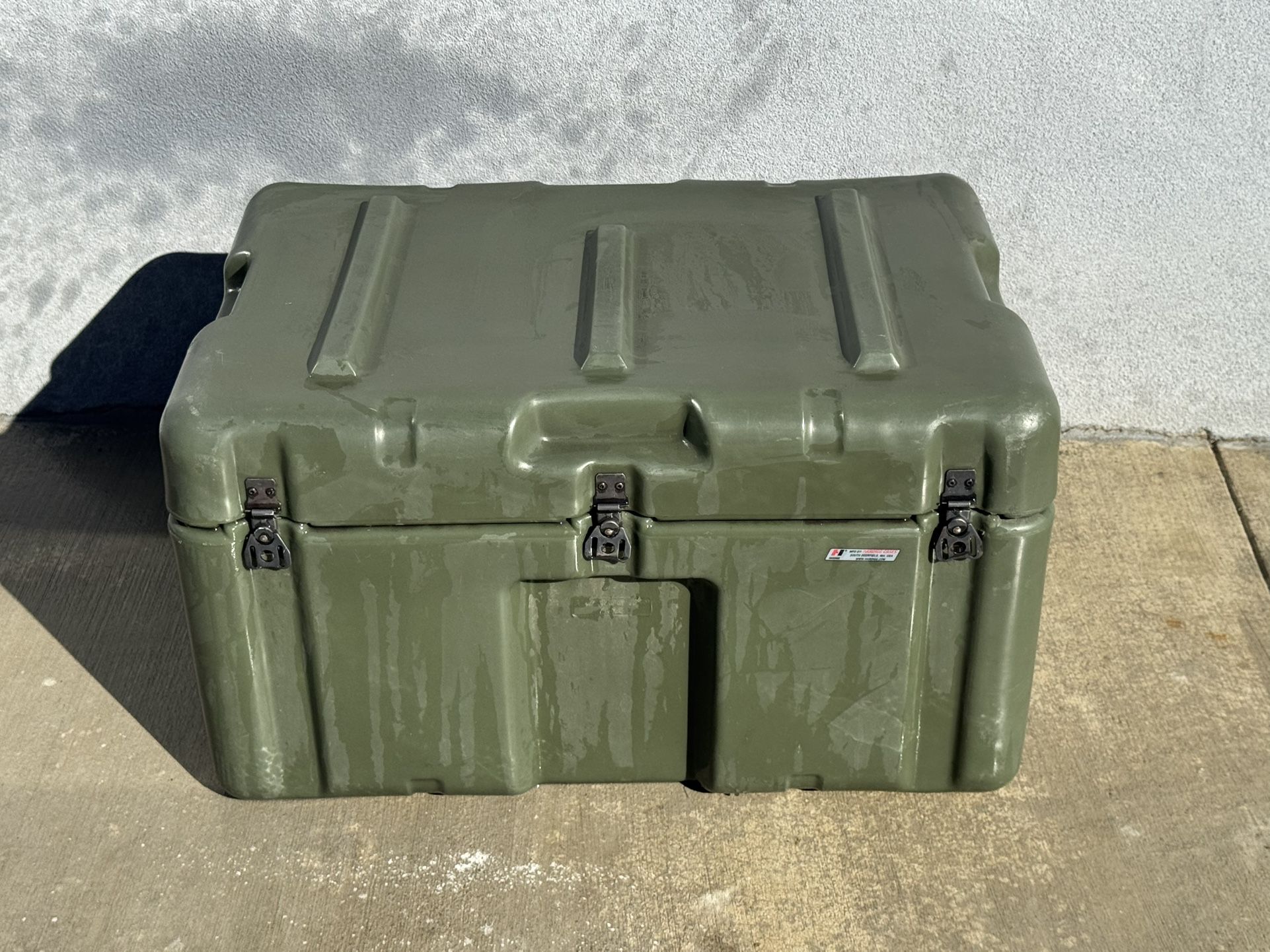Hard Plastic Military Storage Trunk, waterproof, OD Green 29x19.5x16.5
