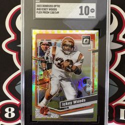 2023 Donruss Optic #40 Ickey Woods Flex Prizm 138/149 SGC 10