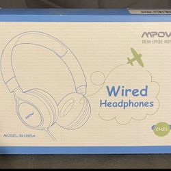 NIB~MPOW CHE1 Kids Wired Headphones BH385A, Black/Blu~(iPhone/Tablet/PC)