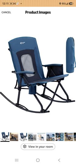 Portal Oversized Folding Rocking Camping Chair Portable Outdoor 400 lb Blue
Folding Rocking Camping Chair Portable Outdoor Rocker with High Mesh Back 