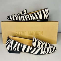 Steve Madden “Fitz” Zebra Haircalf Loafer – Size 5.5 | New in Box | Slip-On