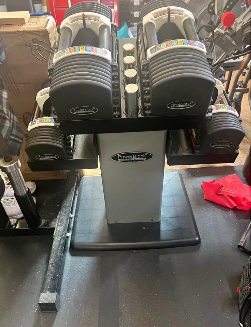 90&33lb-Powerblock-Dumbbells-and-Rack