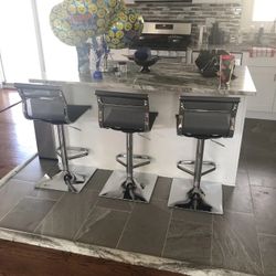 New 3 Gray Bar Stools 