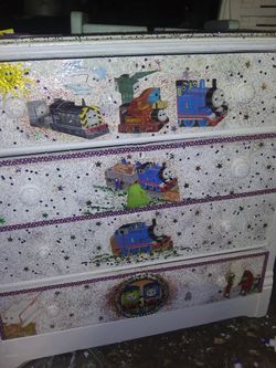 Hand painted and detailed Thomas the train dresser