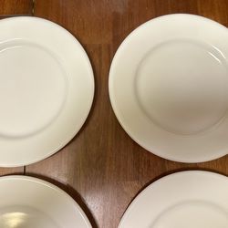 4 Vintage Corning Pyrex Tableware 9.5" Dinner Plates - Authentic MCM Ind. Strength Set#2
