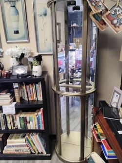 Vintage Pulaski Demi-Lune Curio Glass Cabinet 9 Adjustable Shells $200 Or Best Offer