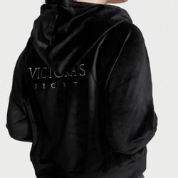 Like New Victorias Secret Velour Zip Hoodie Size Large 