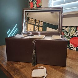 Large Hold Everything Leather Jewelry Box - $50