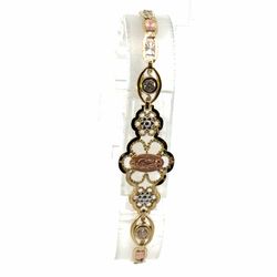 Woman’s Ladies 10k Tricolor Rose White Yellow Gold 7” Inch 4.3mm Our Lady Of Guadalupe Virgin Mary Gucci Link Bracelet GP3136305