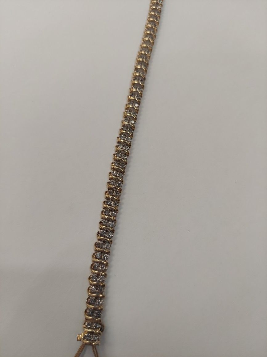 14k 10.8 2 Carat 7" Diamond Bracelet