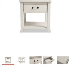 Luxury White Wood End table