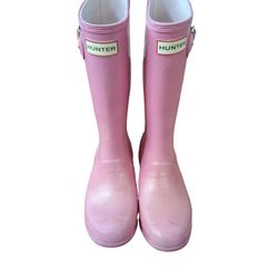 Hunter Blush Pink Waterproof Boots Girls Size 4 Boots