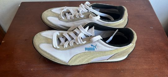 Women’s Puma Suede‑Mesh Sneakers – White/Beige – Size 6 – Clean & Classic