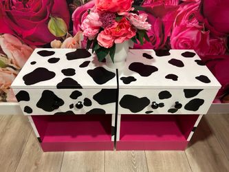 Cow Print Nightstands