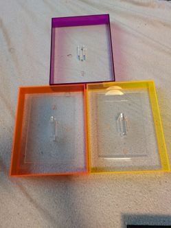 Lot of 3x Plexiglass Picture Frames - Frames Glow Under Blacklight UV Light