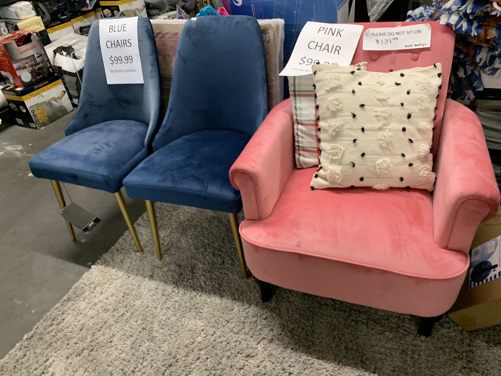 Pink Chair Or Set Of Blue On Sale