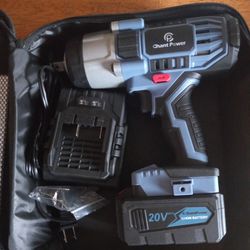 Large Body High Torque Impact Wrench Kit With Sockets Large Battery Charger And Carry Case