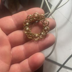 Gold Halo With Pearls 