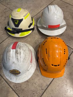 Lot of 4 Used Construction Hard Hats