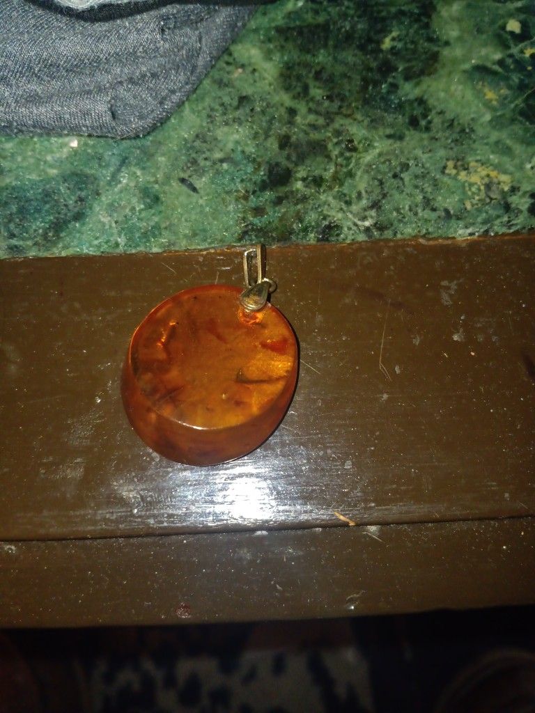 Silver Amber Pendant